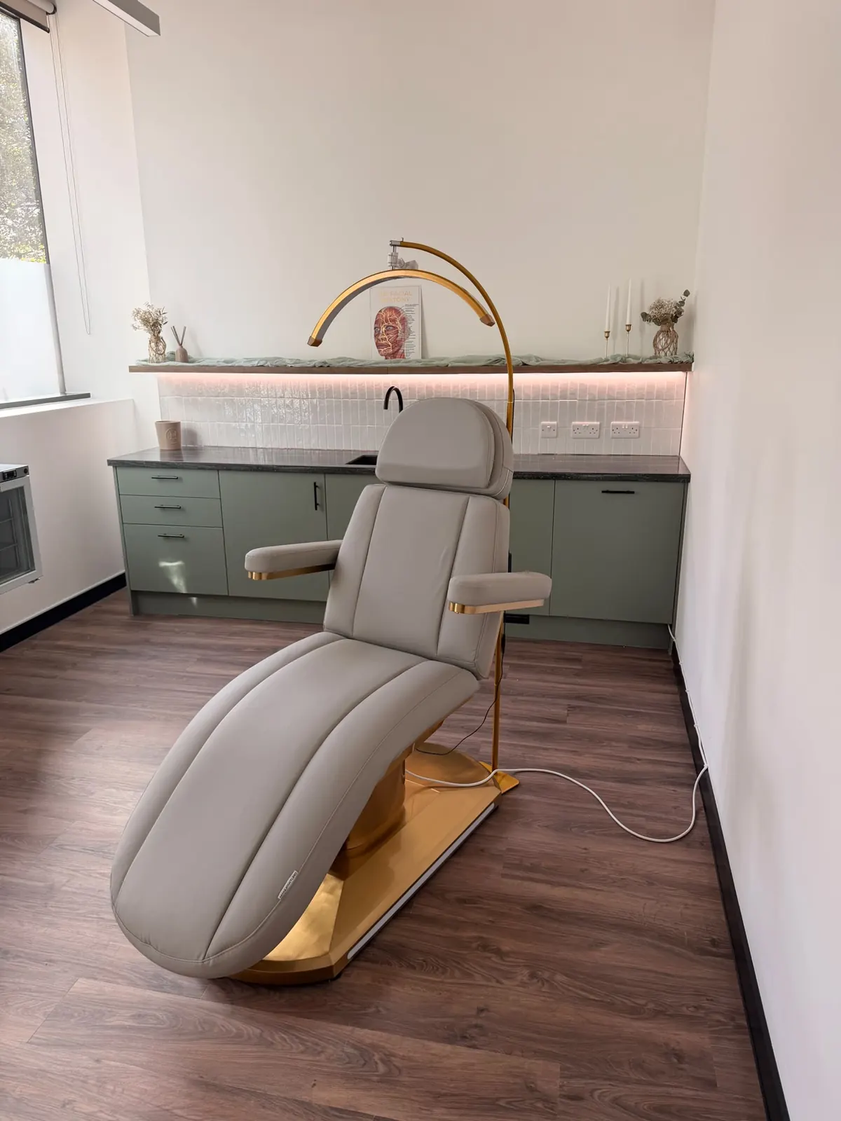 The treatment chair in the studio at Foundry, Hove